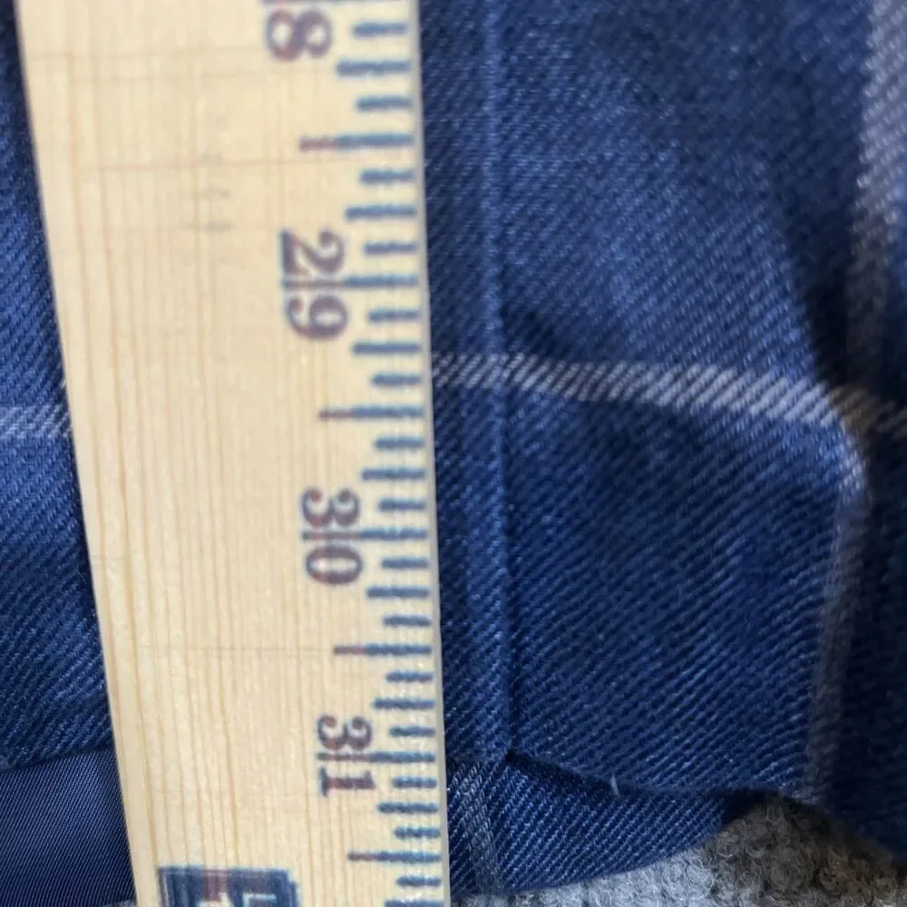 Lauren Ralph Lauren 46R Blue Windowpane 100% Linen Blazer Sport Coat